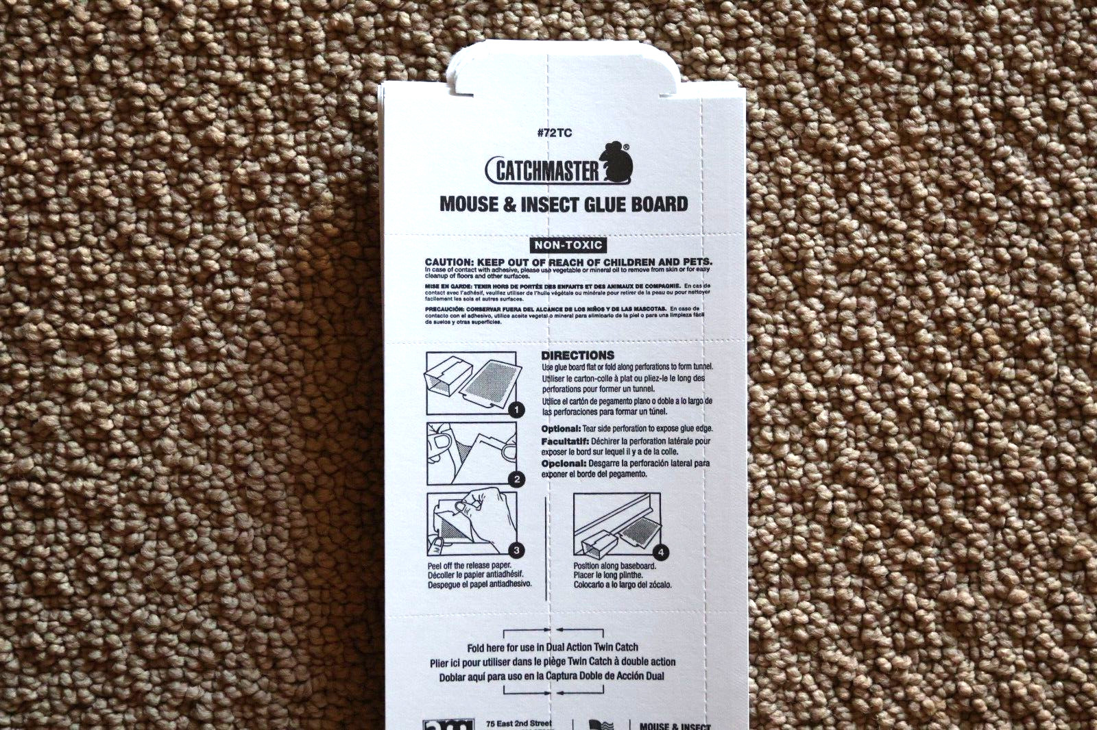 (Qty 10) CatchMaster Glue Traps 72TC Sticky Board Catches Mice & Insects