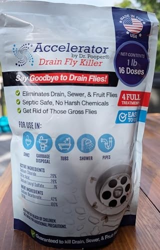 Drain Fly Killer Powder – Fast-Acting Treatment for Drain & Sewer Flies – Septic