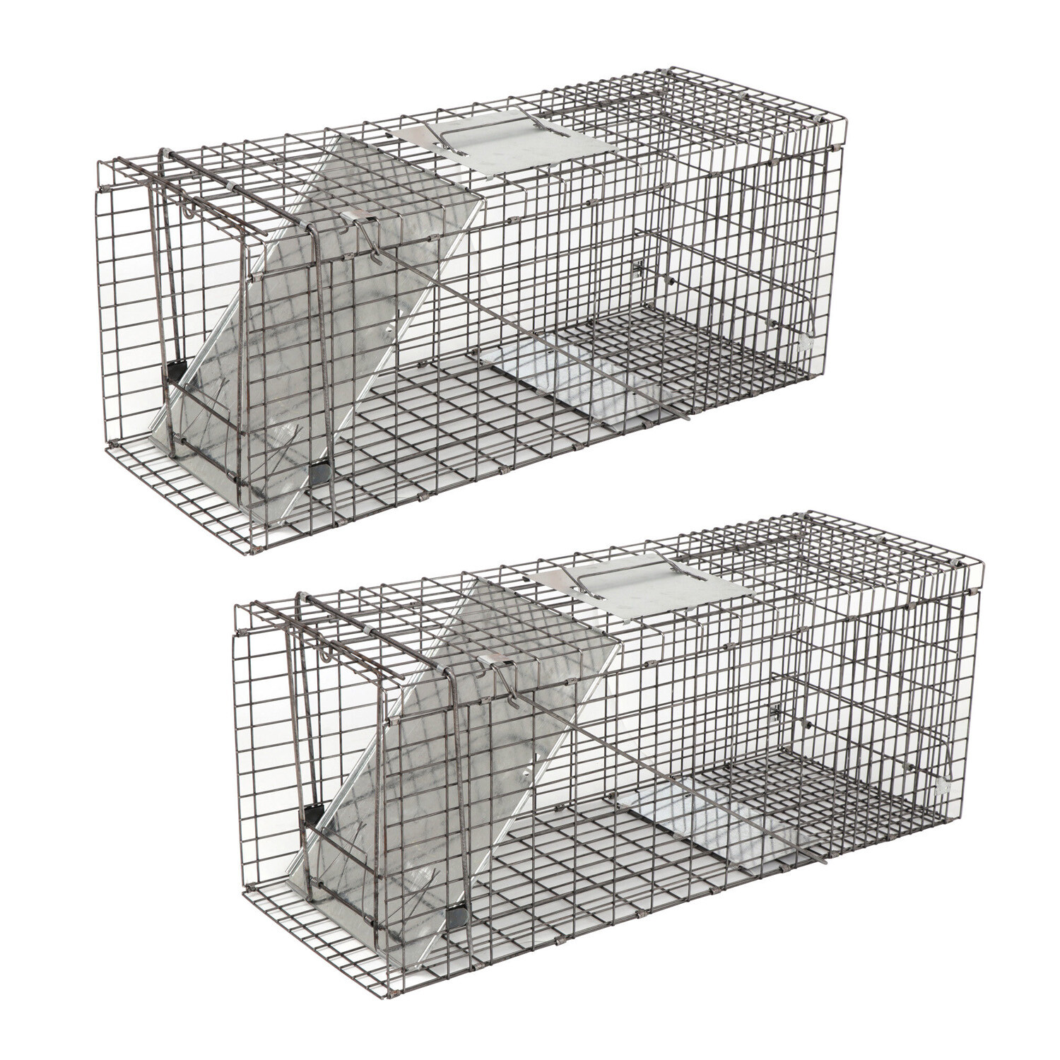 2PCS 32″ Humane Animal Live Trap Cage for Raccoons Rodent Control Stray Squirrel