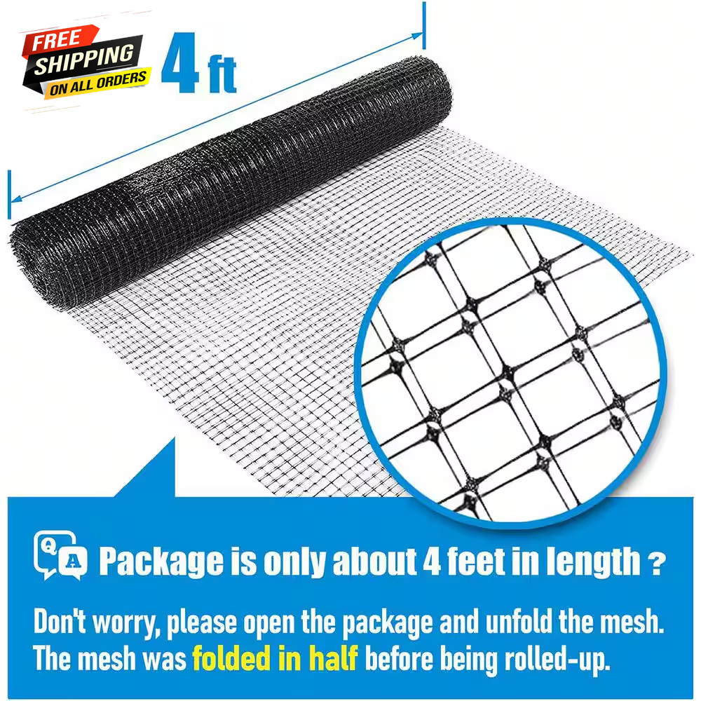 7 Ft. X 100 Ft. X 3/4 In. Black Plastic Bird Netting for Vegetable ✅