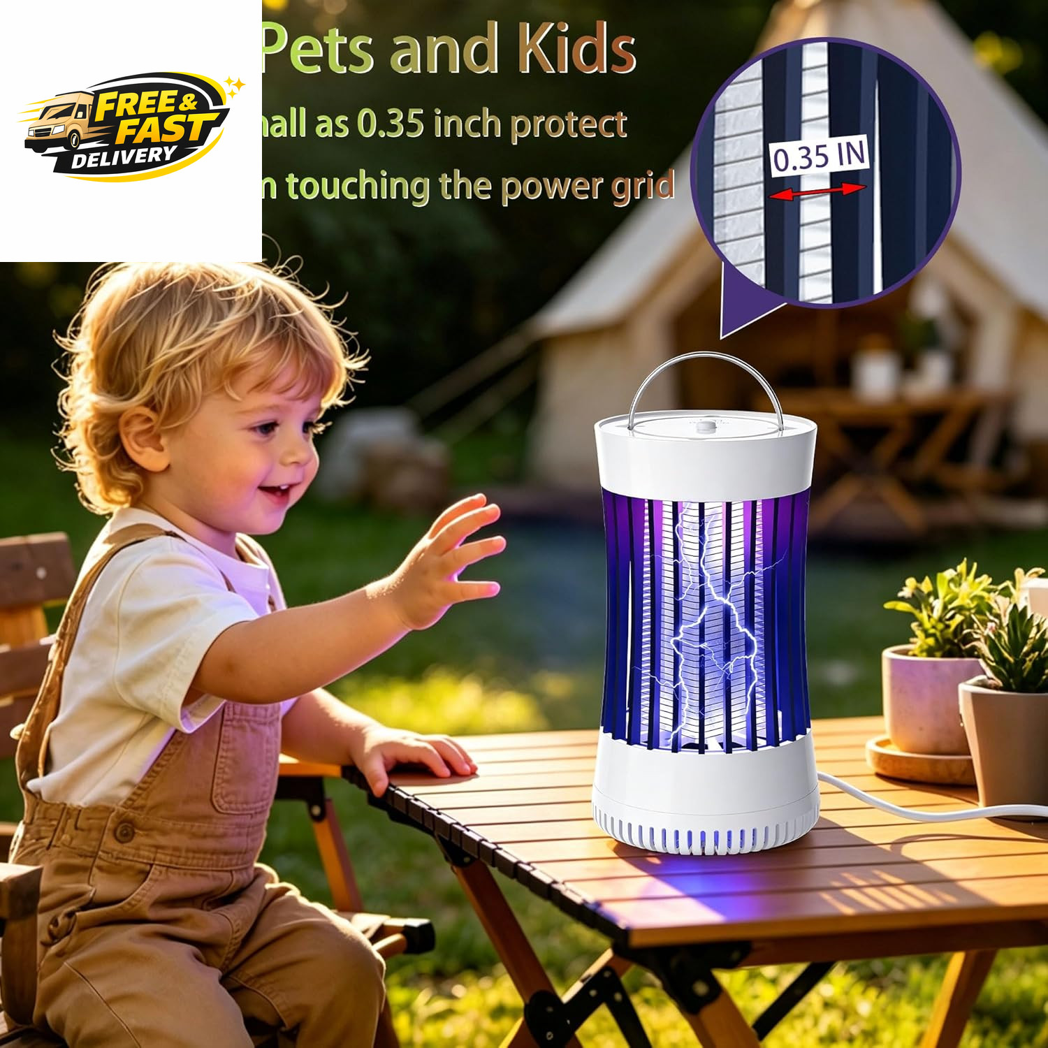 Bug Zapper Indoor, 2 Packs Mosquito Killer with Fan, 1500V Electric Fly Trap, US