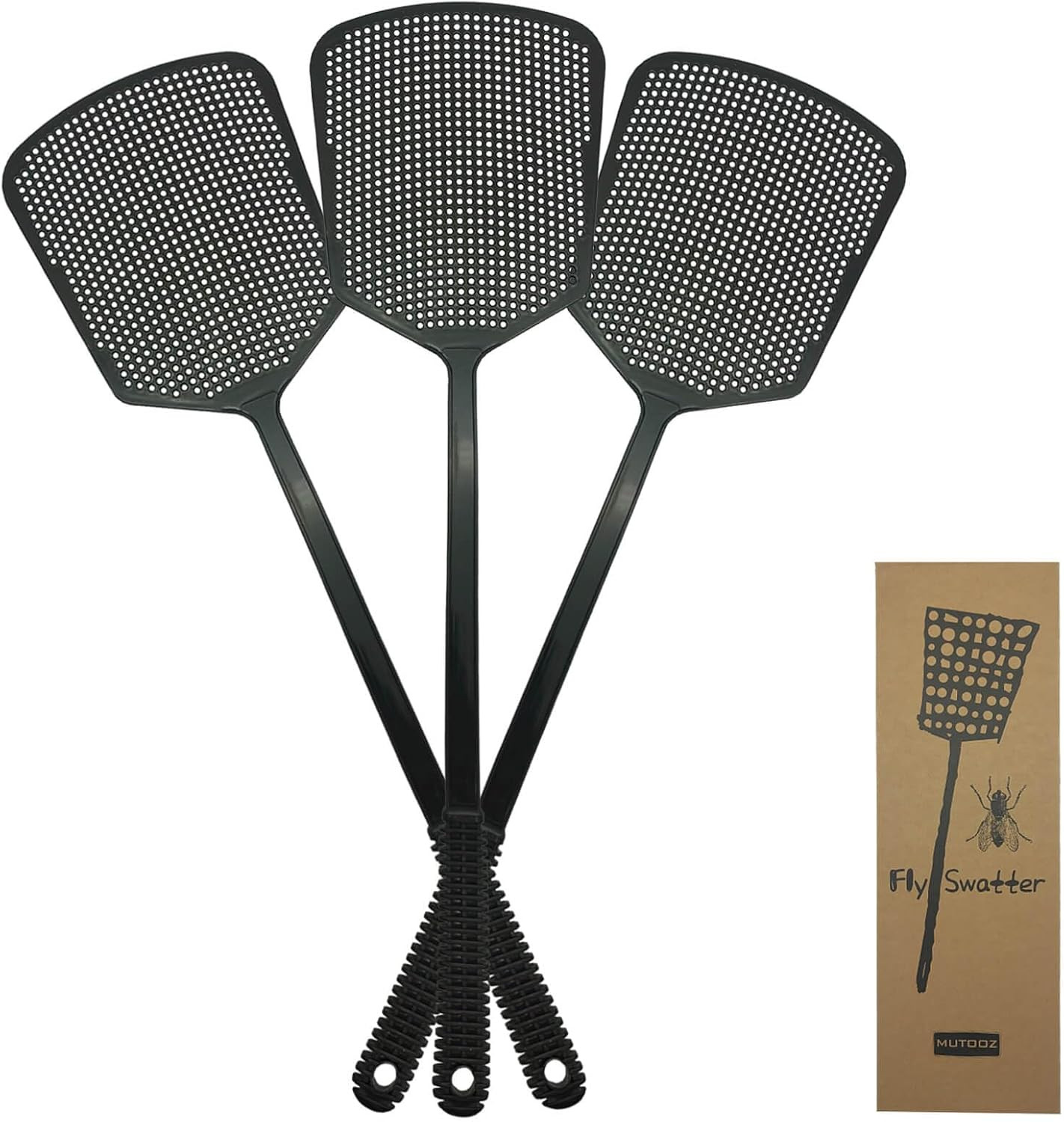 Fly Swatter Multi-Pacl Manual, Flexible & Heavy Duty Fly Swatters Thick Handle,