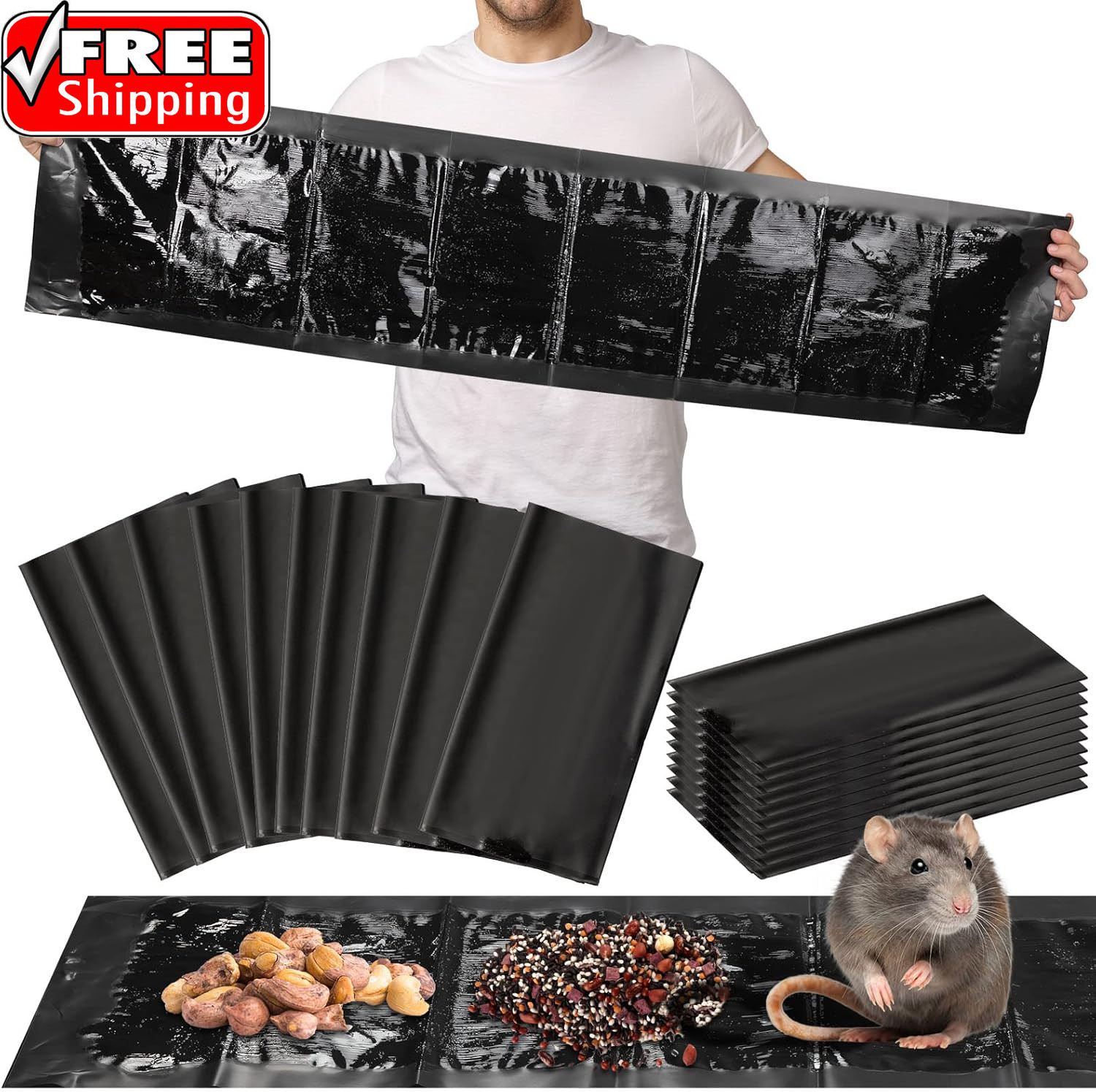 20 Pcs 47 Inch Ultra Large Sticky Mouse Glue Traps Sticky Rat Trap That Work for