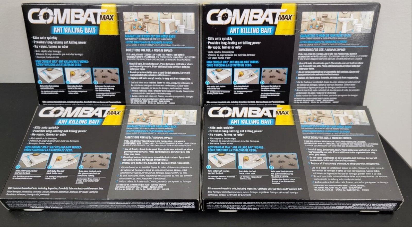 Combat Max Source Kill Ant Báit Killing Indoor Outdoor Lot of 12 – 6 Station Pac