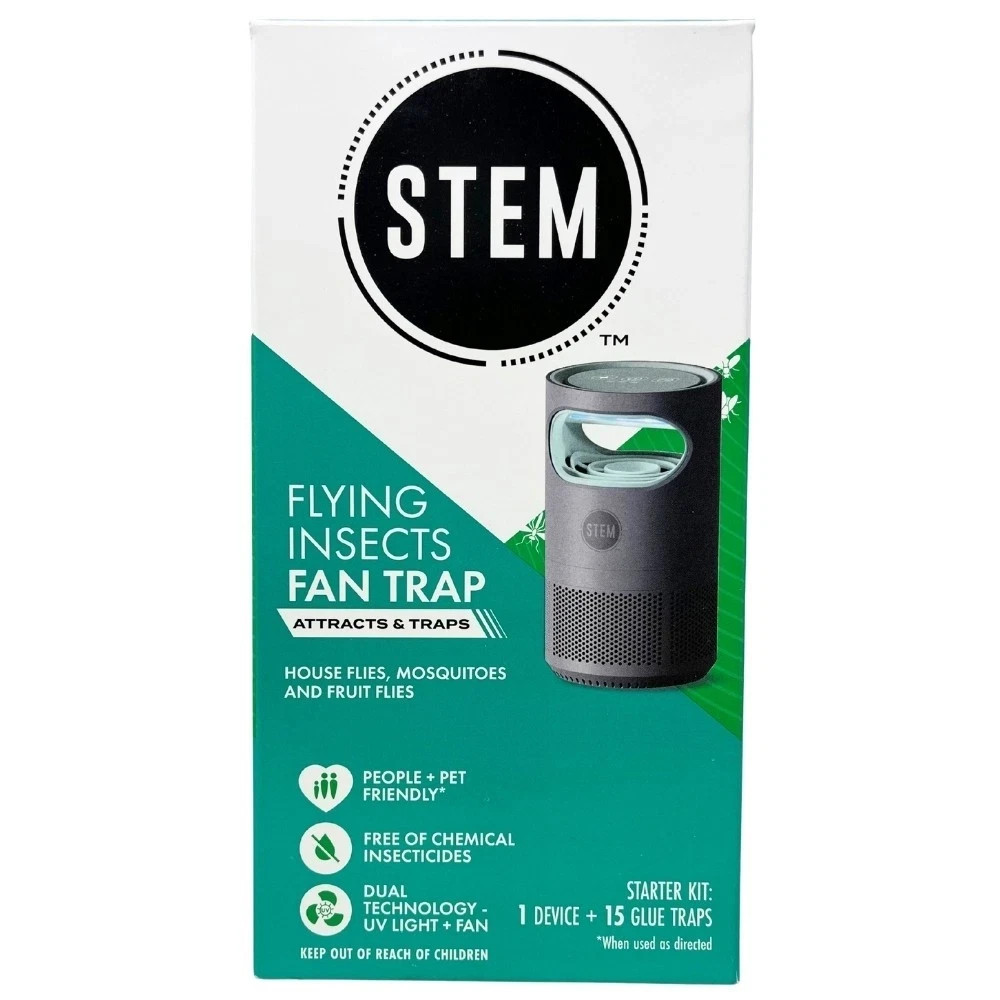 STEM Flying Insects Fan Trap Starter Kit: 1 Device-15 Glue Traps People Friendly
