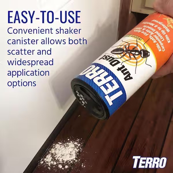 2 Pack TERRO 1 lb. Ant Killer Dust Kills on Contact for Upto 8 Months Waterproof