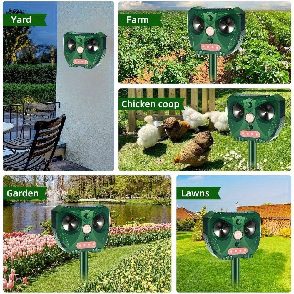 1 pcs Ultrasonic Animal Repellent with Motion Detection LED Flash Light