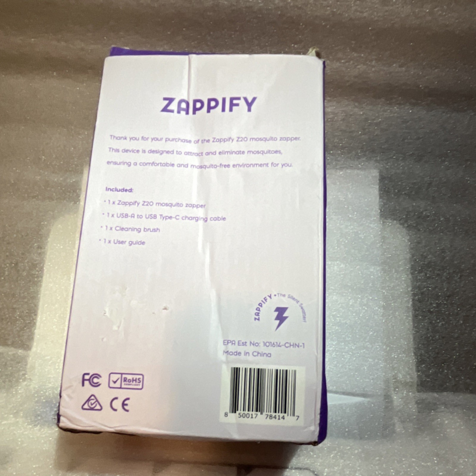 Zappify Z20 Mosquito Zapper Lantern Light White/Purple Model Zappify Z20 1PK
