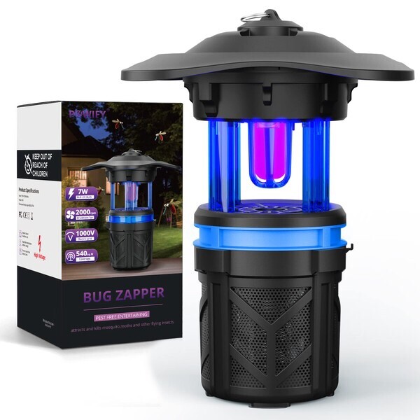 POWIFY Mosquito Trap Outdoor, Bug Zapper with Fluorescent UV Light