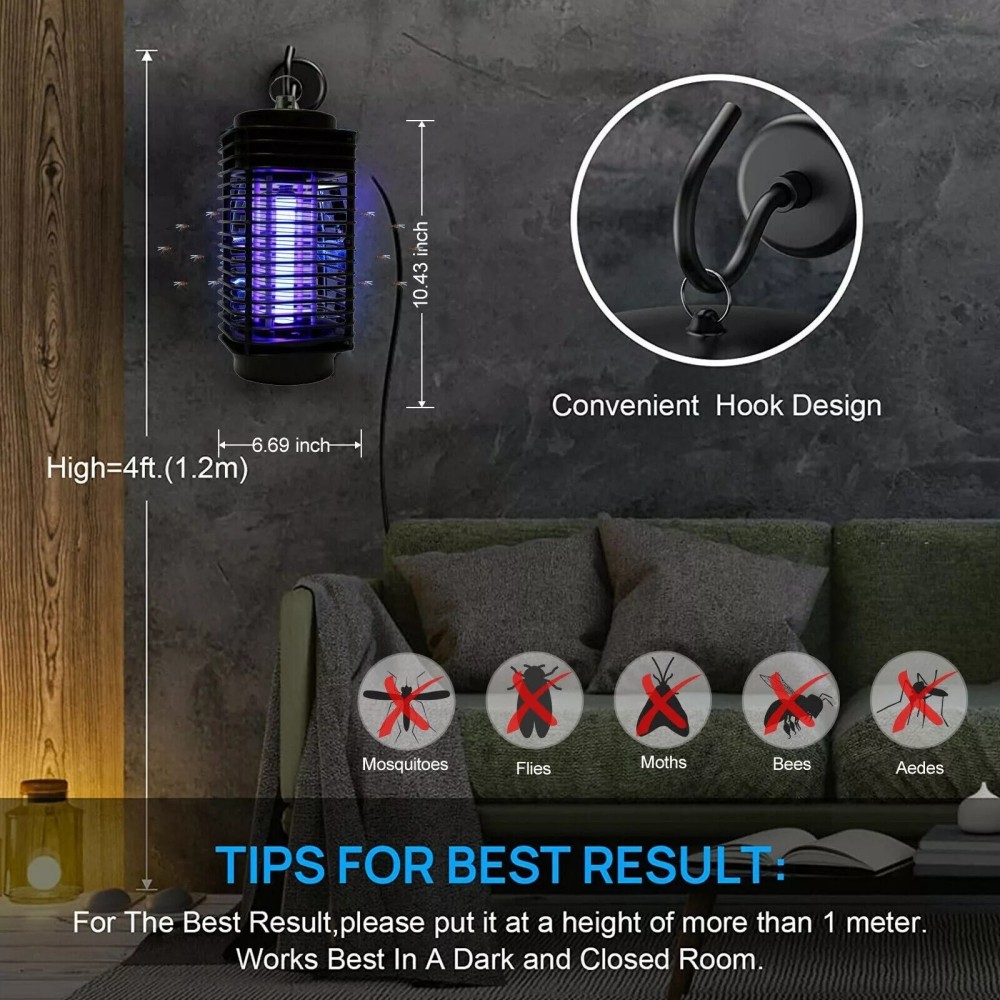 2 Pack Mosquito Fly Bug Insect Zapper Killer Indoor Outdoor Electronic Trap Lamp