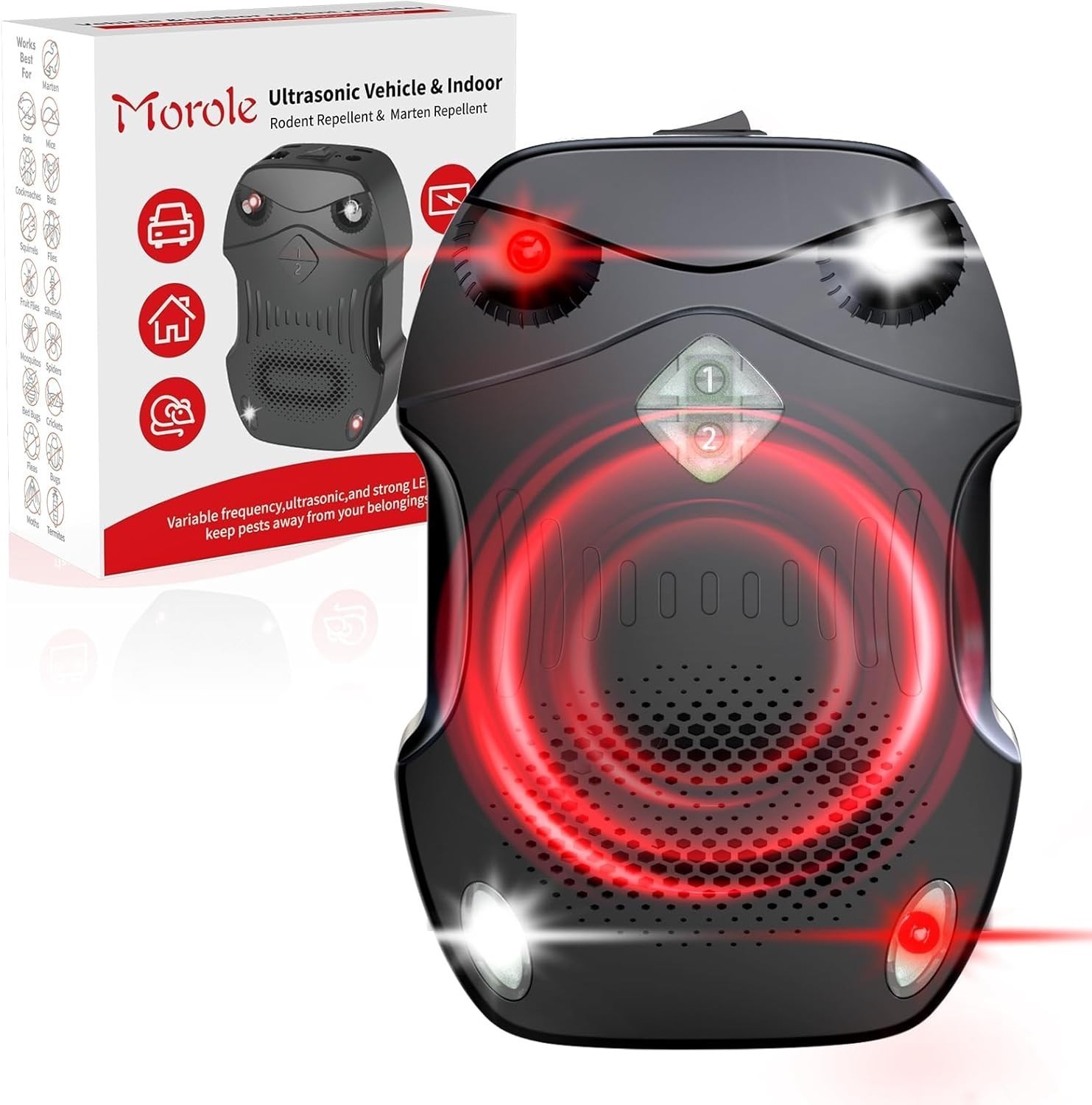 2PCS Ultrasonic Mouse Repeller Car Vehicle Rat Rodent Repellent Animal Deterrent