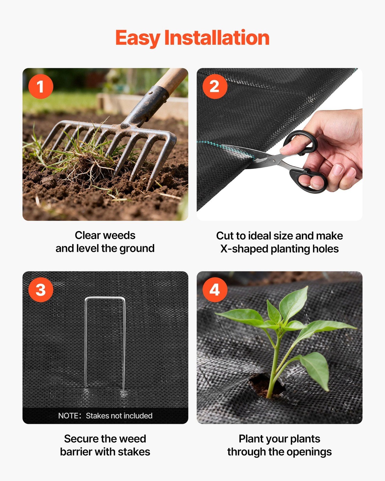 Heavy-Duty 3x100ft Weed Barrier Fabric, 5oz Woven Polypropylene Black Mat
