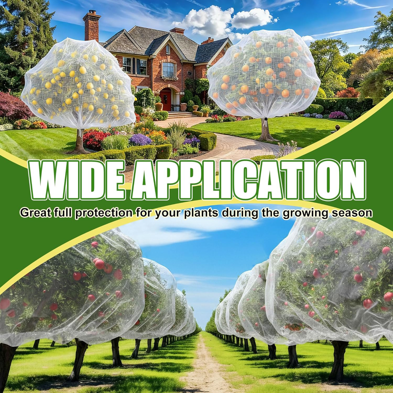 4 Pcs Extra Large 12 X 10 Ft Bird Netting for Garden Fruit Tree Plant Protection