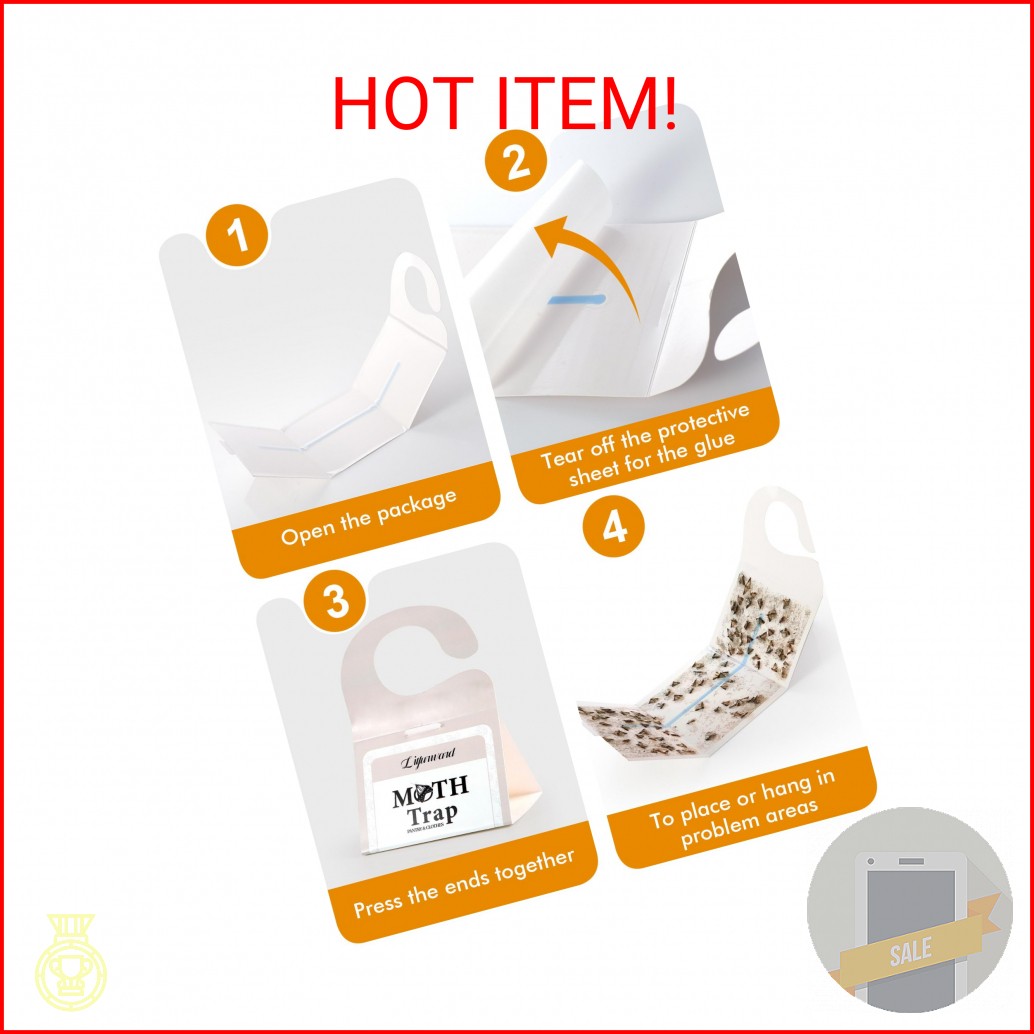 Pantry Moth Traps – Extra Strength Hanging Clothes Clothing Moth Traps with Pher