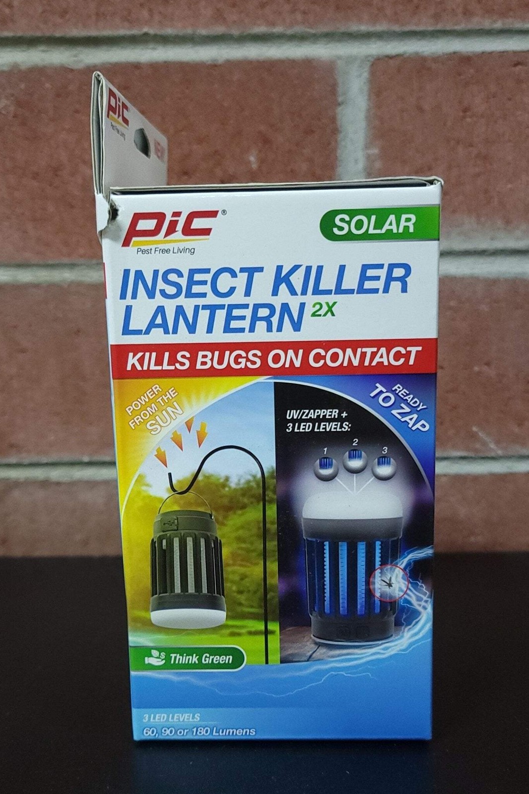 PIC Solar LED Light Lantern Lot of 3x Mosquito Bug Zapper Camping USB Rechargeab