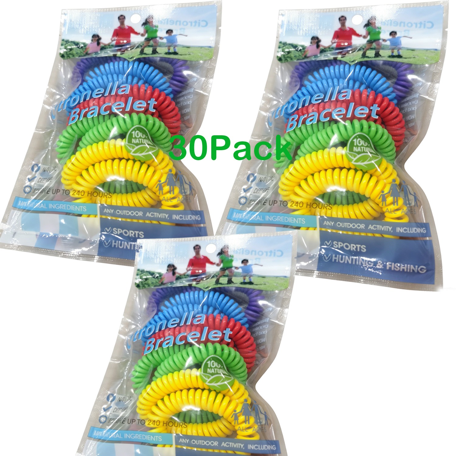 30Pack Anti Bug Insect Pest Repellent Bracelet Wrist Band Natural Protection