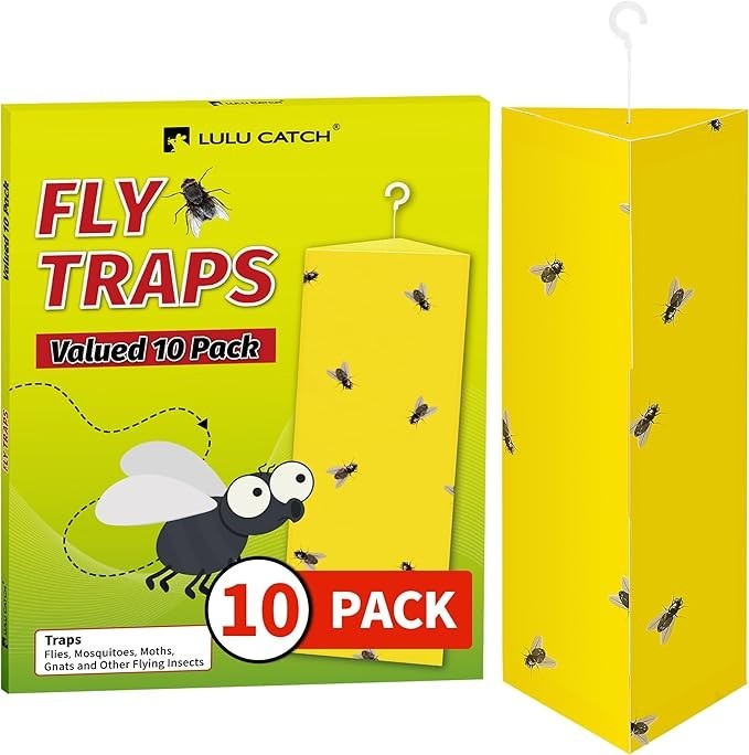 Sticky Fly Traps 10 Pack Yellow Glue Traps for Gnats Mosquitoes Fruit Flies