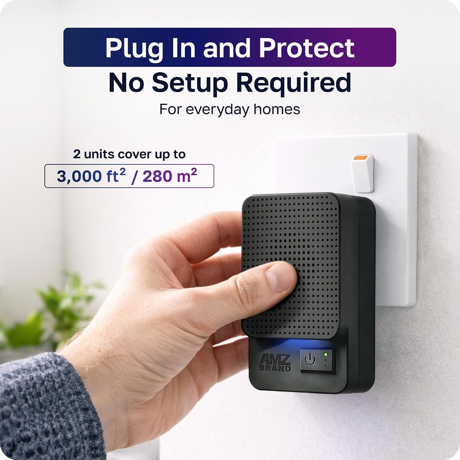 2-Pack Ultrasonic Pest Repeller: Silent Rodent & Insect Deterrent, 3 Modes