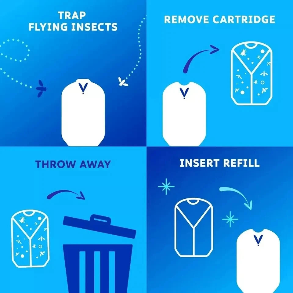 Zevo Flying Insect Trap Refill Cartridges -Easy to Use (4 Refill Cartridges)