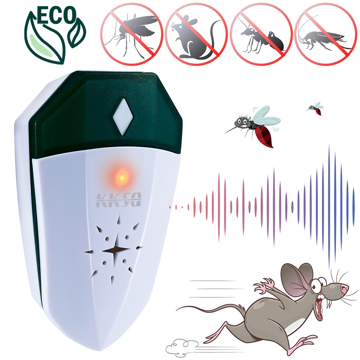 Pest Reject Pro Ultrasonic Repeller Home Bed Bug Mites Spider Defender Roaches