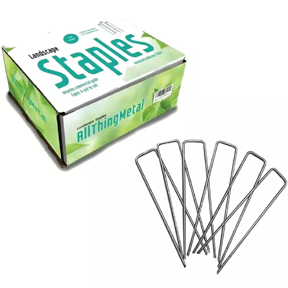 Ashman Galvanized Garden Stakes Landscape Fabric Staples: (250-Pack) 6 In. Sod a