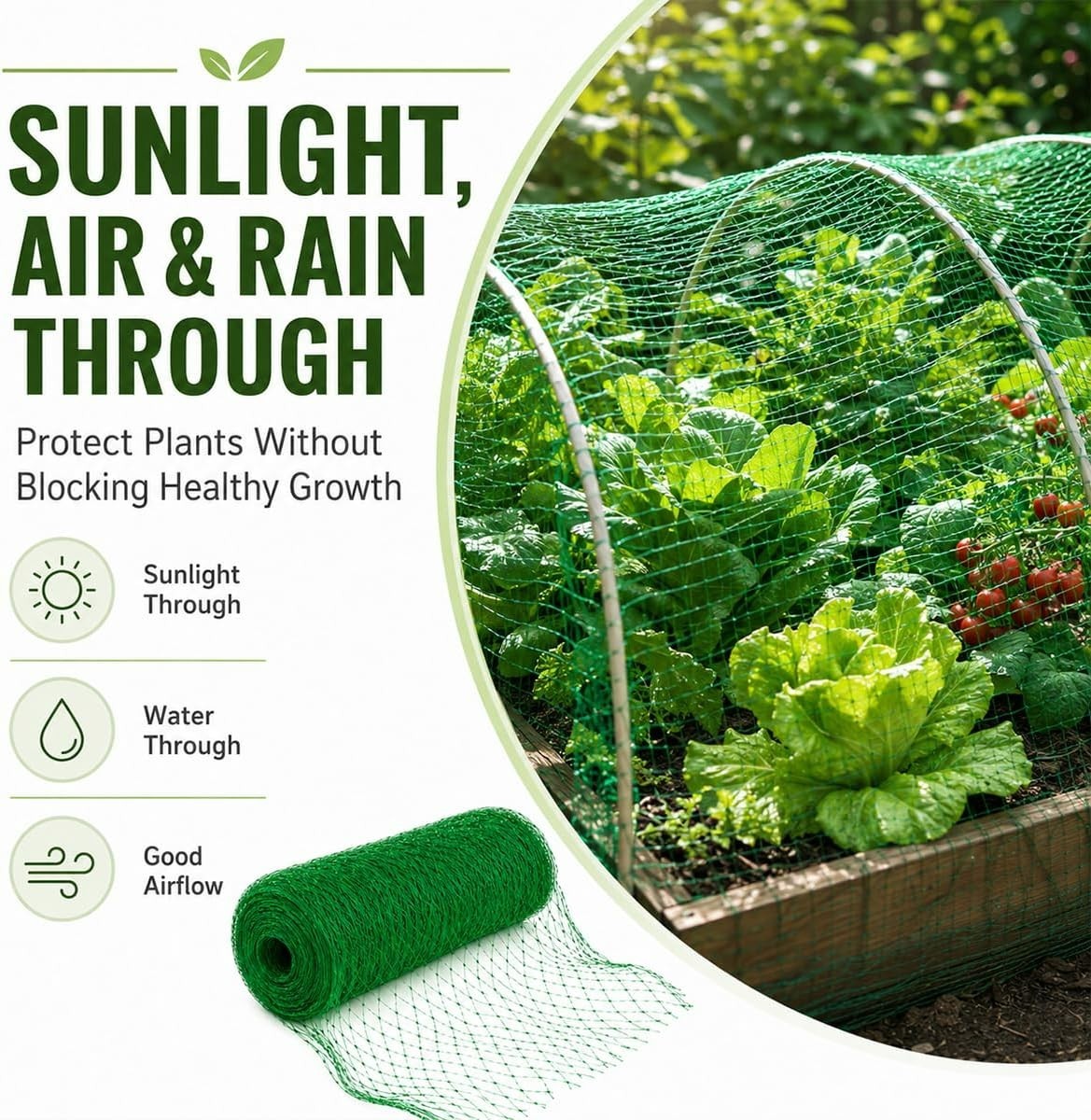Multi-Purpose 13 x 20 FT Garden Netting for Fruits, Vegetables & Plants
