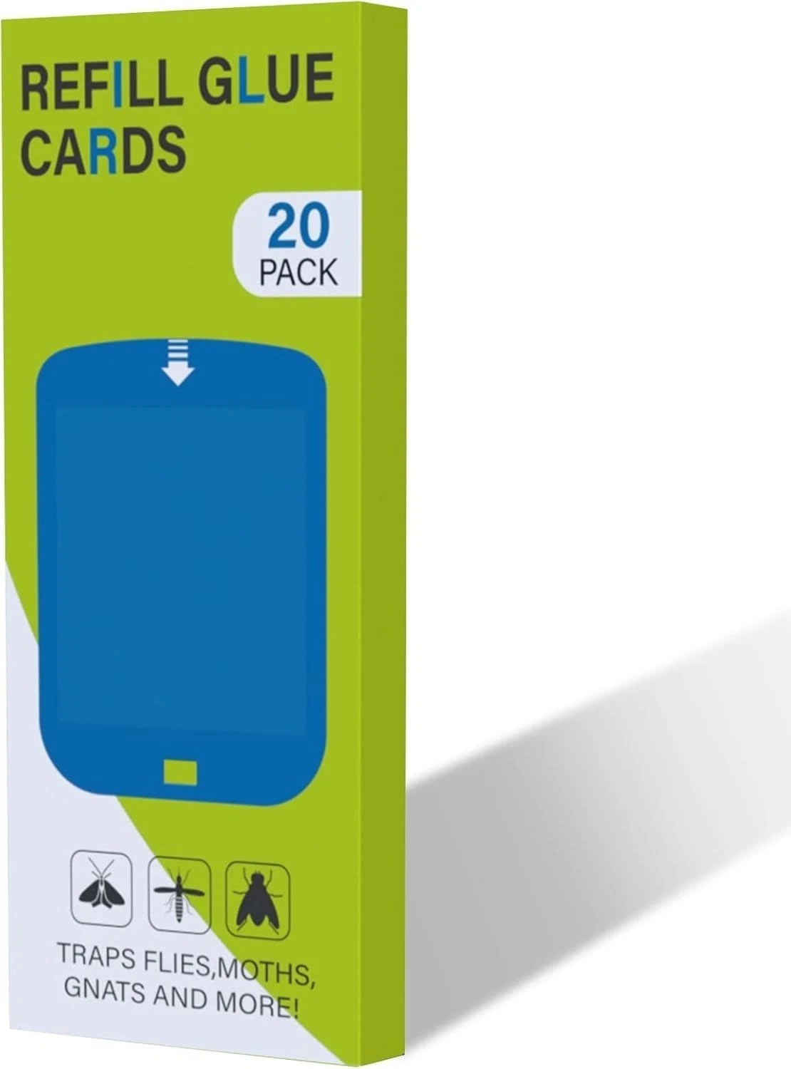 20 Pcs Refill Glue Cards – For Stem/Wondercide Indoor Insect Light Trap, Blue UV