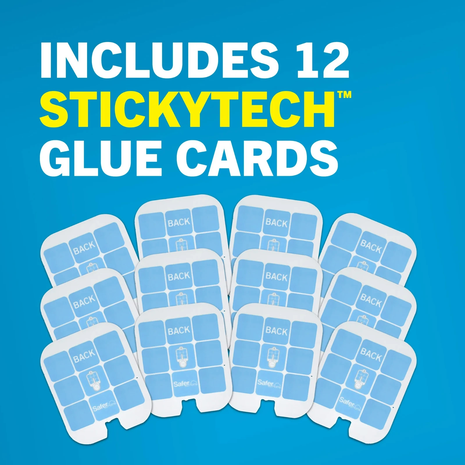 12 PACK Safer Home Trap Refill Pack of Glue Cards for Indoor Fly TRAP