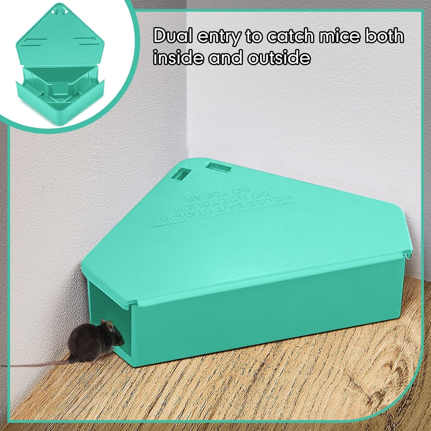 Set of 36 Lockable Mouse Stations – Modern Blue, Enclosed Design, Key Included