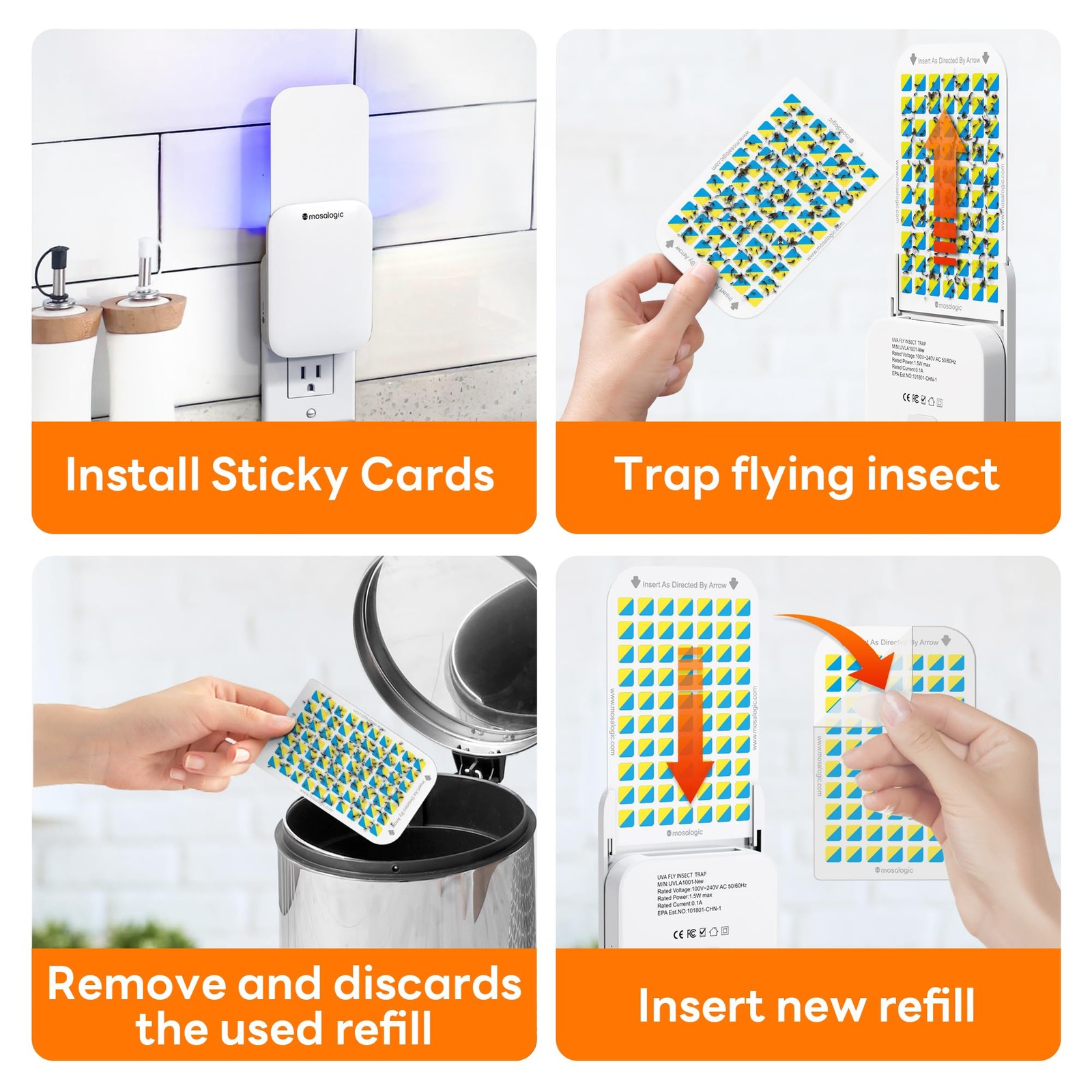 Fruit Fly Traps for Indoors Gnat Trap for House Indoor-600 Sqft Protection Ar…