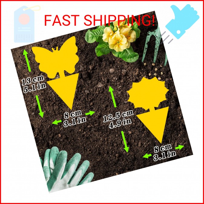 Fruit Fly Traps Indoor Fungus Gnat Trap 48PCS for Plants Yellow Houseplants Outd