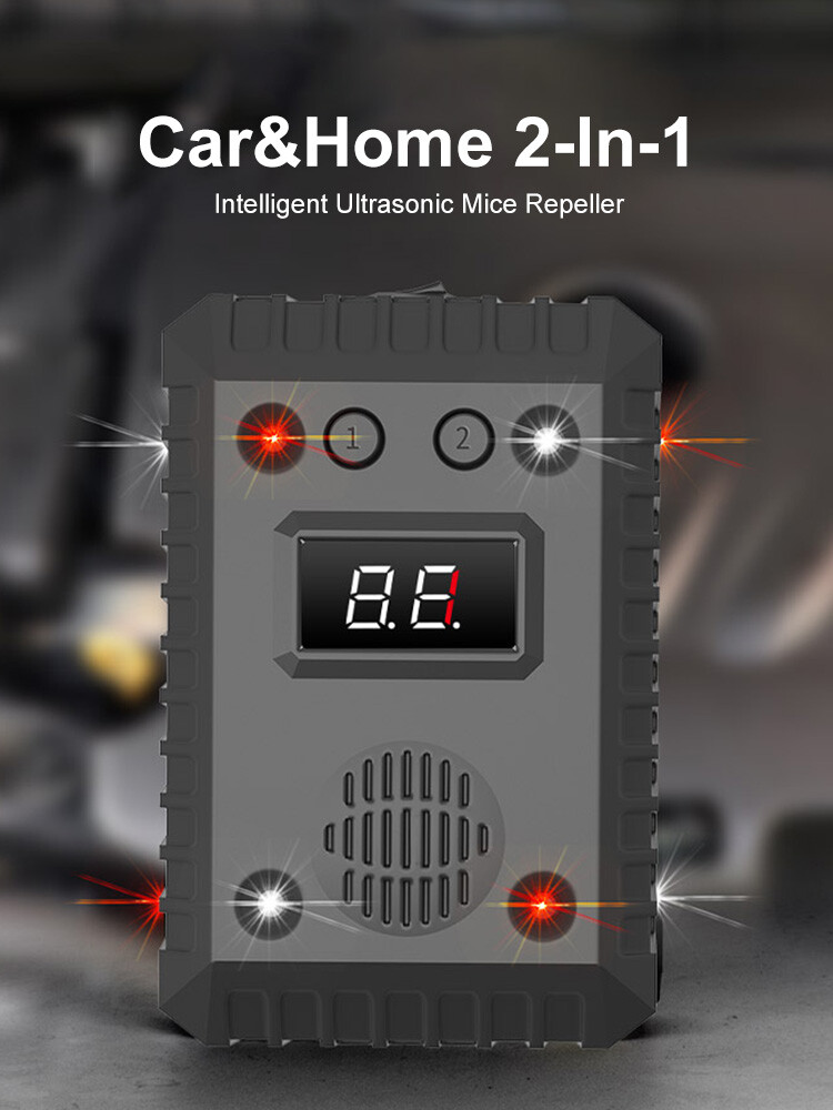 1Pcs Ultrasonic Mouse Light Alarm Sound Rat Deterrent for Car Basement Warehouse