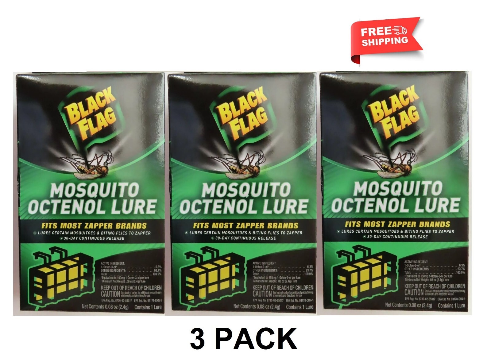 Black Flag Mosquito Octenol Lures – Model BZ-OCT1 (3 PACK) NEW