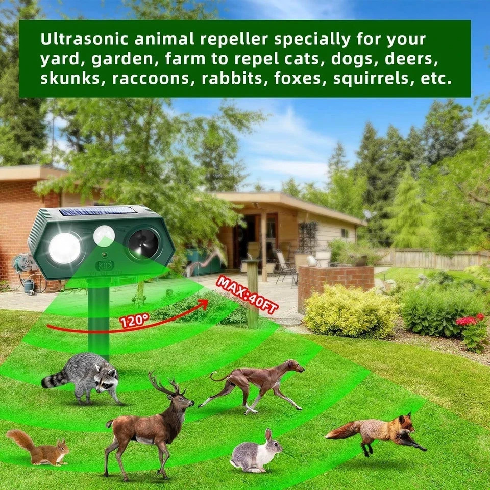 2026 Sonic Fortress Pro Deer Repellent Devices, Racoon Repellent Outdoor Squirre
