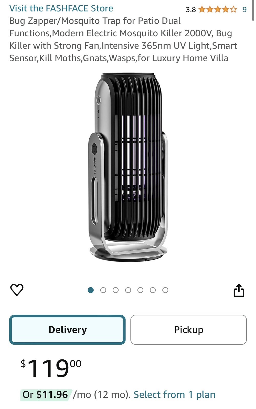 Modern Bug Zapper/Mosquito Trap for Indoor Patio,Dual Functional Electric Mos…
