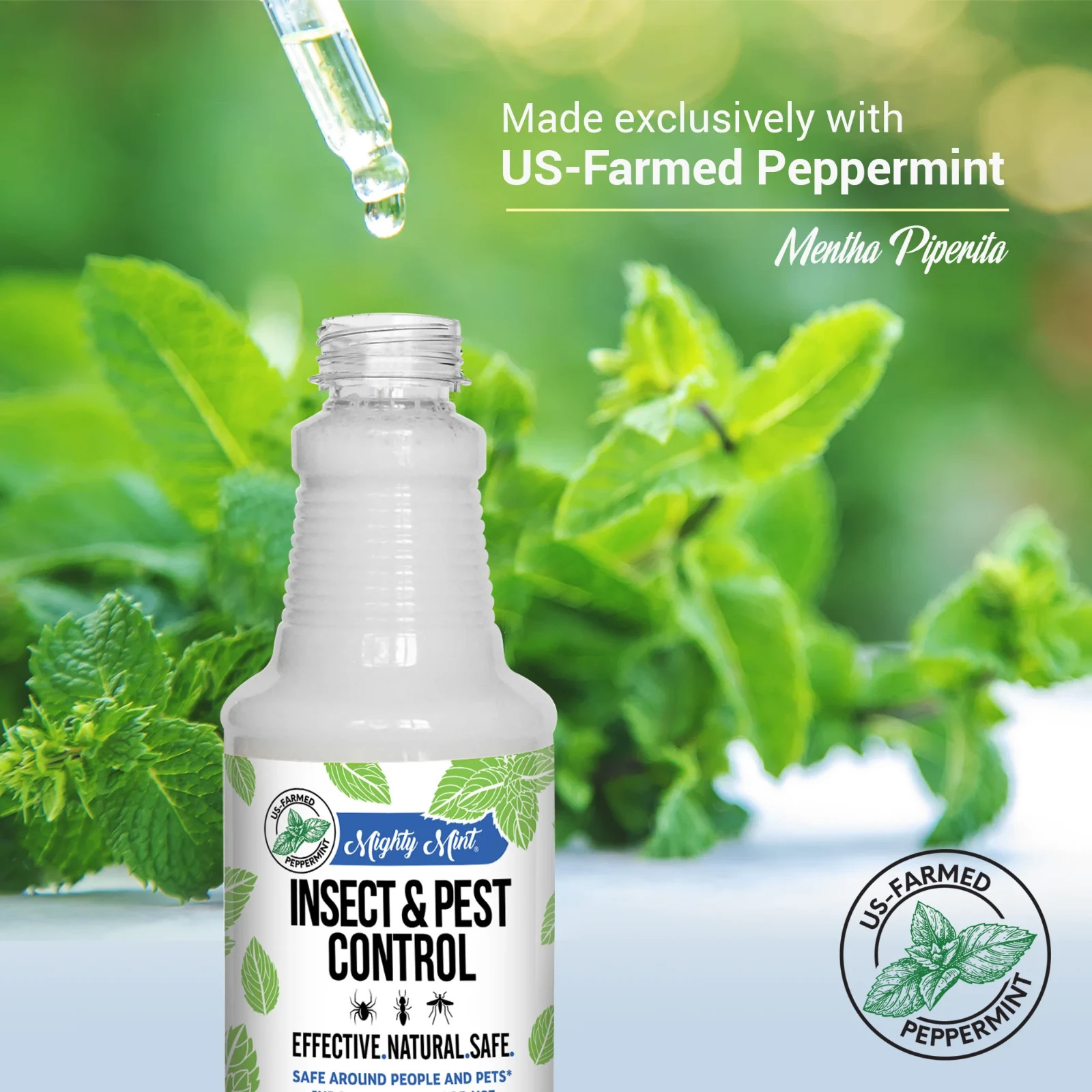 Mighty Mint Insect & Pest Control Spray 15 oz Natural Peppermint Oil Repellent