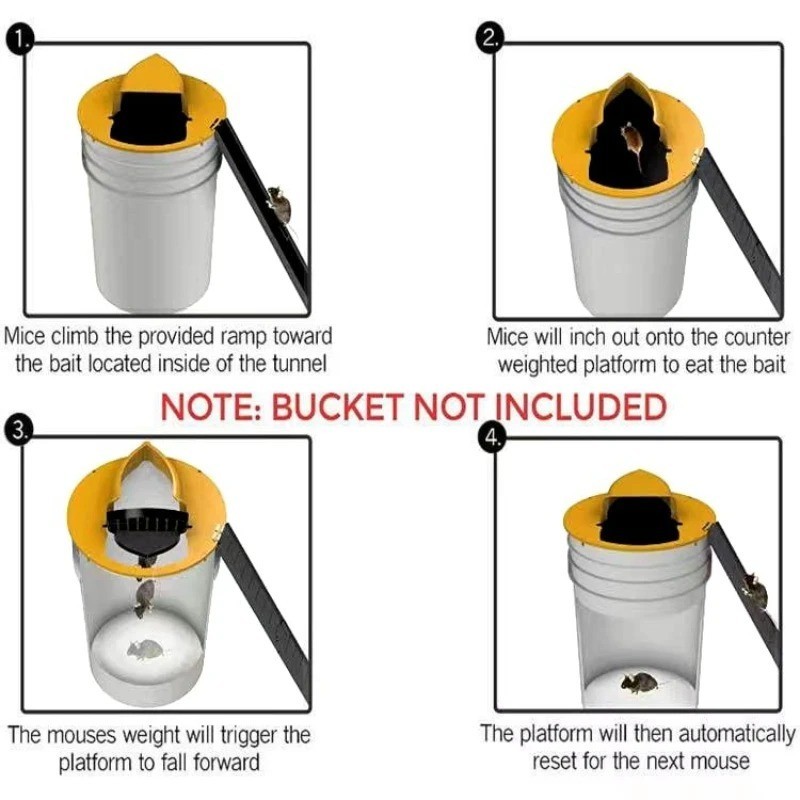 1Pcs Mouse Trap Bucket- 5 Gallon Bucket Lid Mouse Rat Trap- Automatic Reset Fl