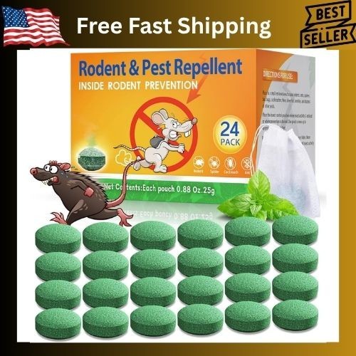 Natural Rodent Repellent Peppermint Sachets 24 Pack Mouse Mice Pest – US