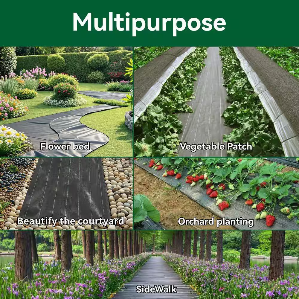 5 Ft. W X 100 Ft. L Polypropylene Heavy Duty Garden Weed Blocker Fabric Weed Bar