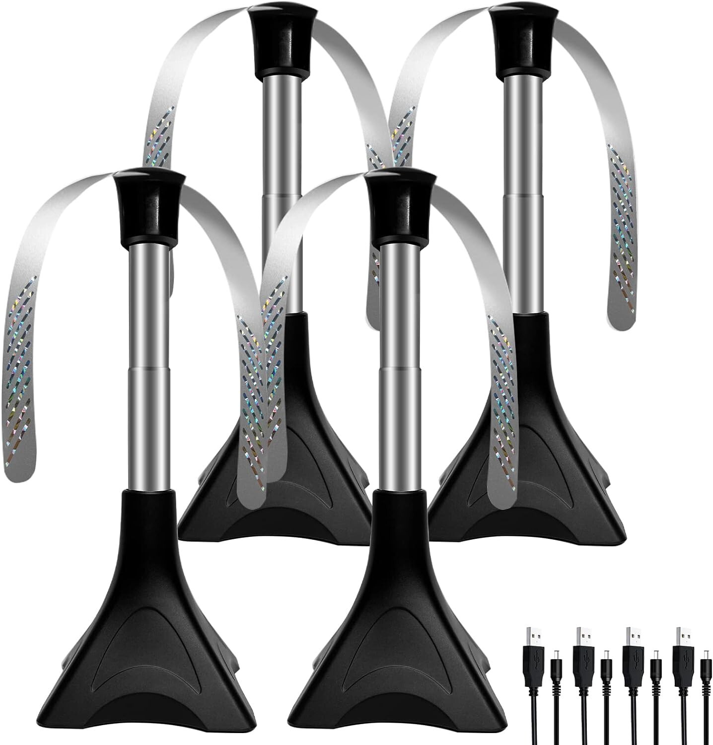 2-4PCS Fly Repellent Fans for Tables with Holographic Blades