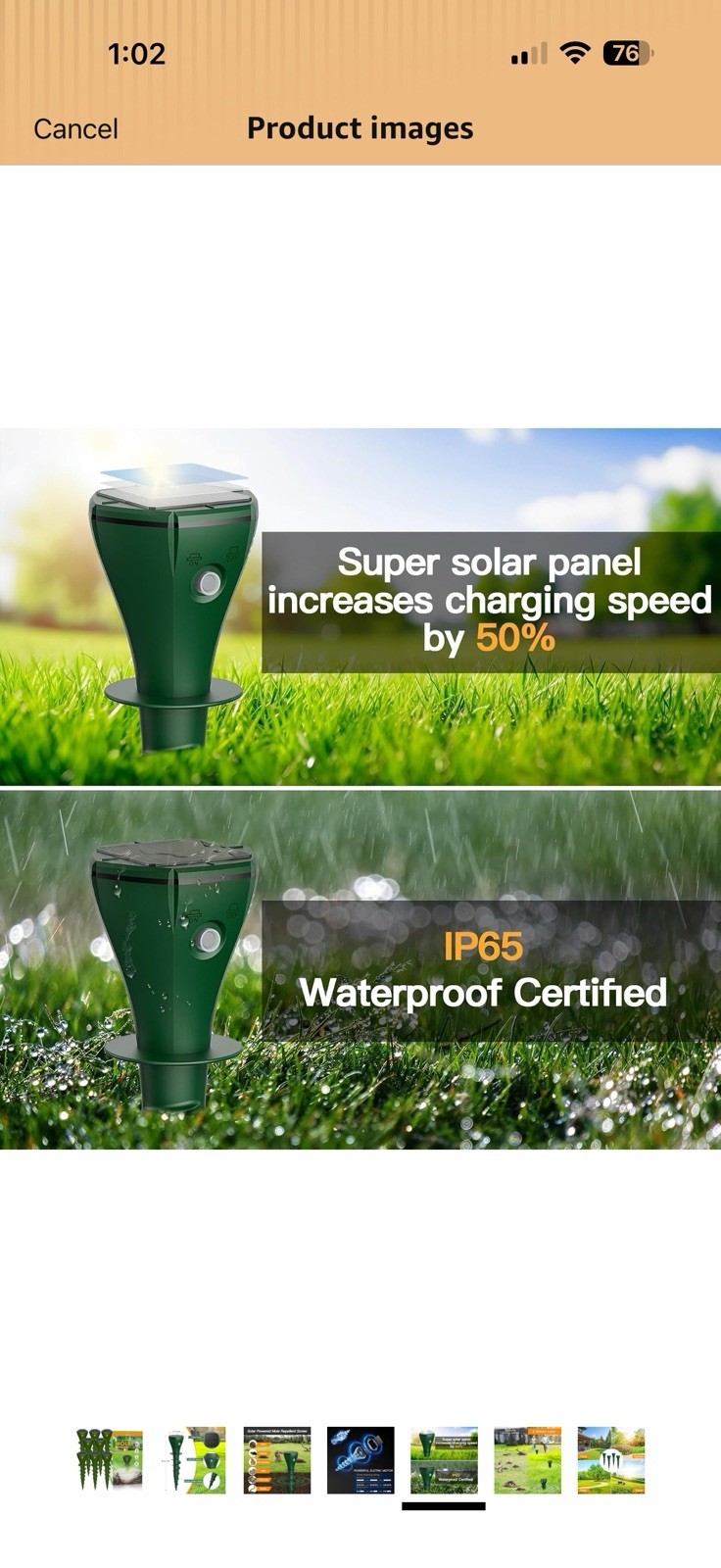 Solar Mouse & Mole Solar-Powered Mole Repellent Screw, 4 Pack