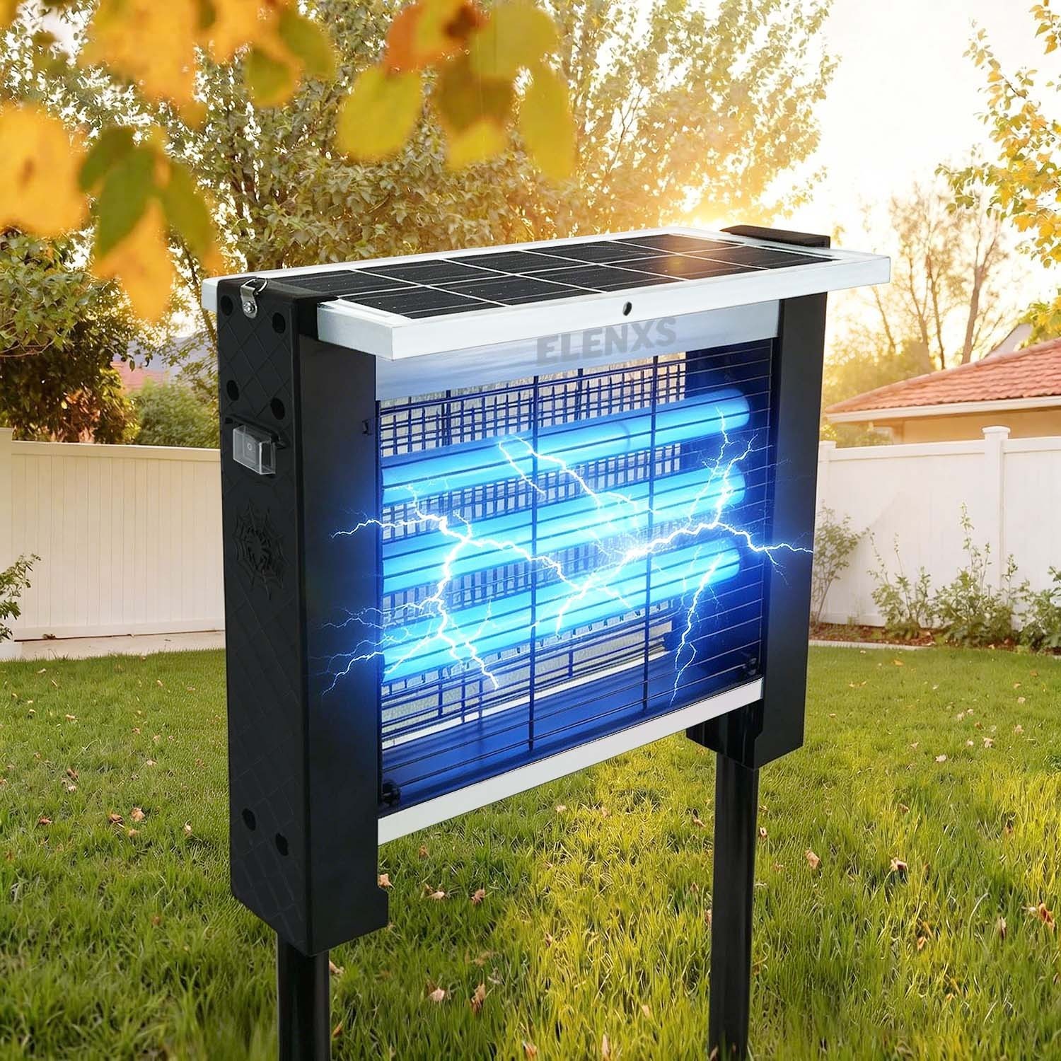 Solar Bug Zapper Outdoor 4500V Mosquito Killer Powered USB Rechargeable IPX5 New