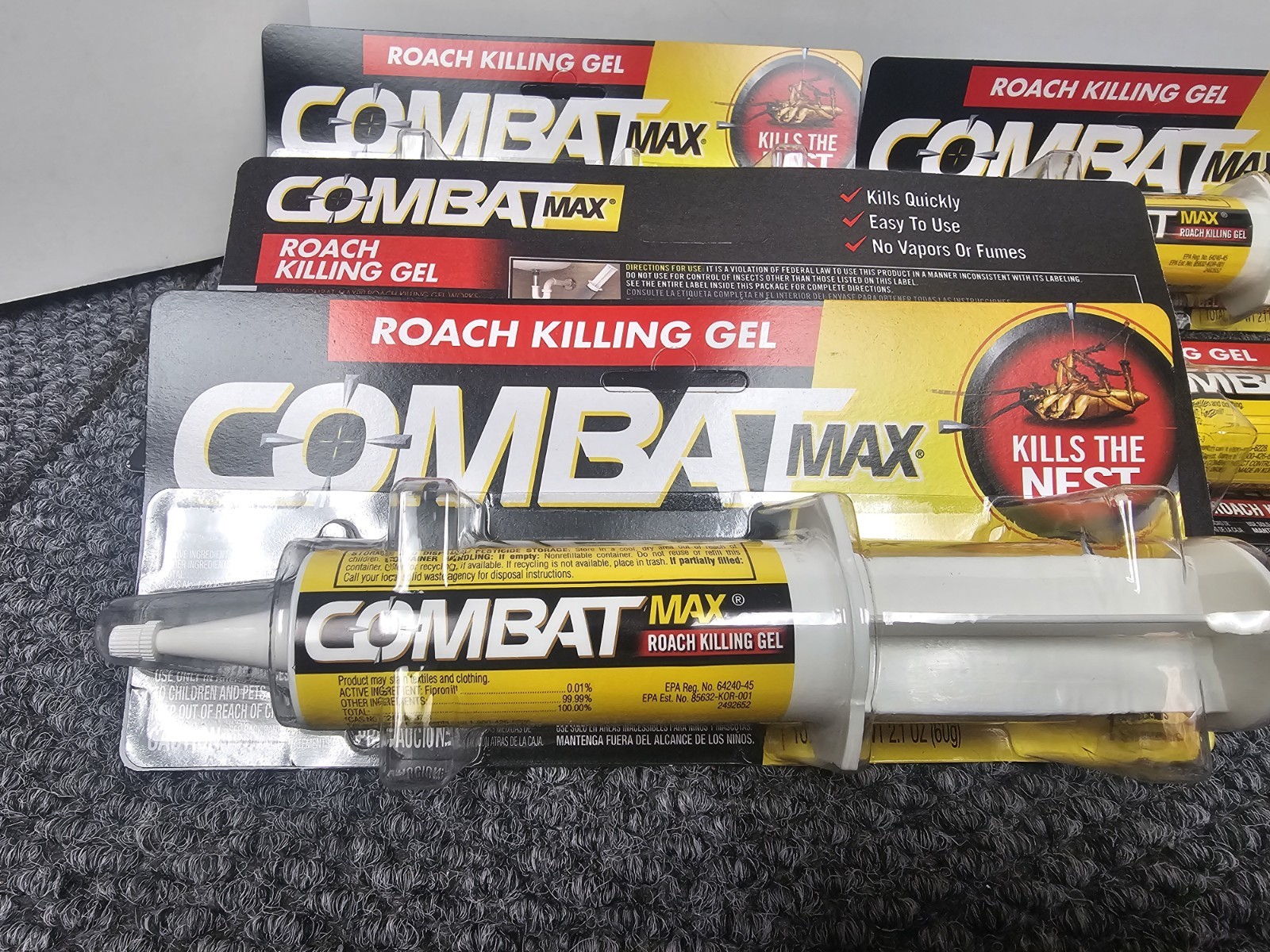 Lot of 6, Combat Max Roach Kill Gel 60g – One 2.1 oz Syringe each
