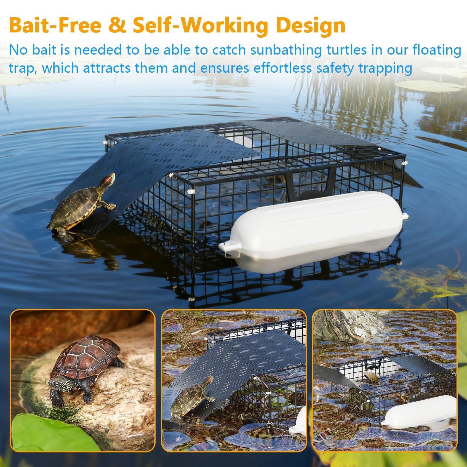 Floating Turtle Trap for Outdoor Water Solutions, Humane Snapping Turtle Trap