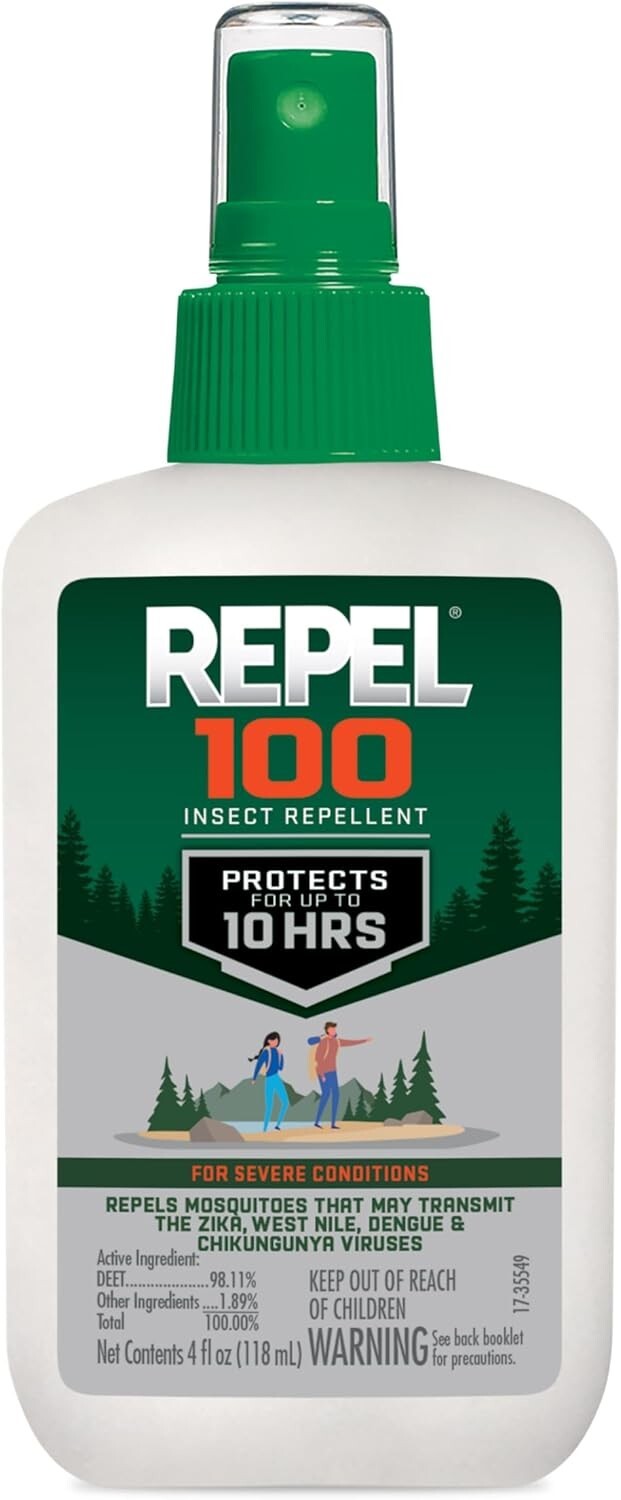 Repel Insect Repellent Spray 100% DEET 4oz – 10-Hour Protection for Outdoors