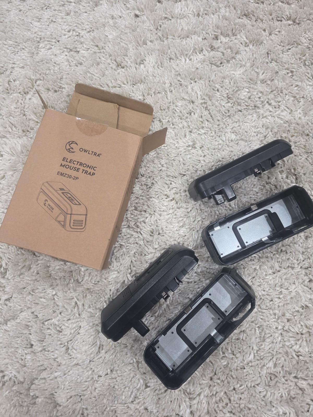 Owltra Electronic Mouse Catch Trap EMZ30-2P Black Indoor Small 2 Pack
