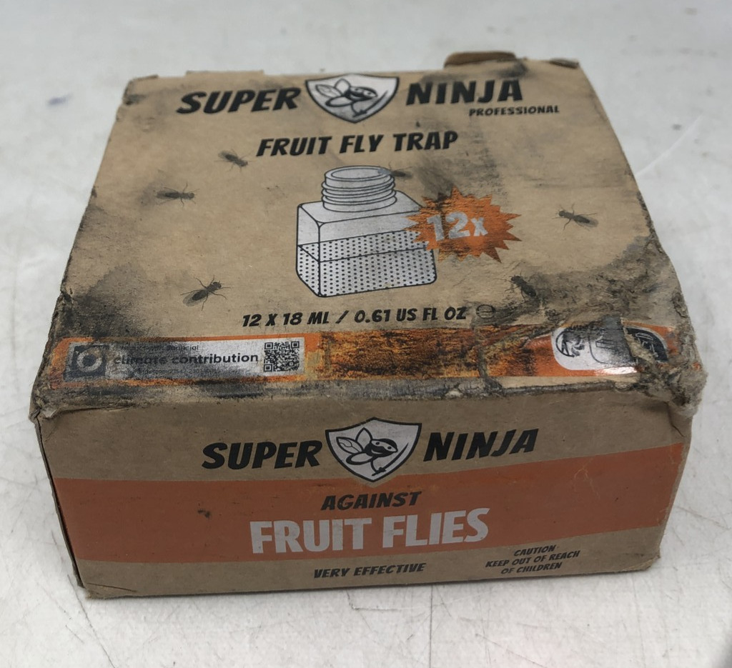 Super Ninja Professional Fruit Fly Traps for Indoors – 12 Pack, 12 x 18 ml