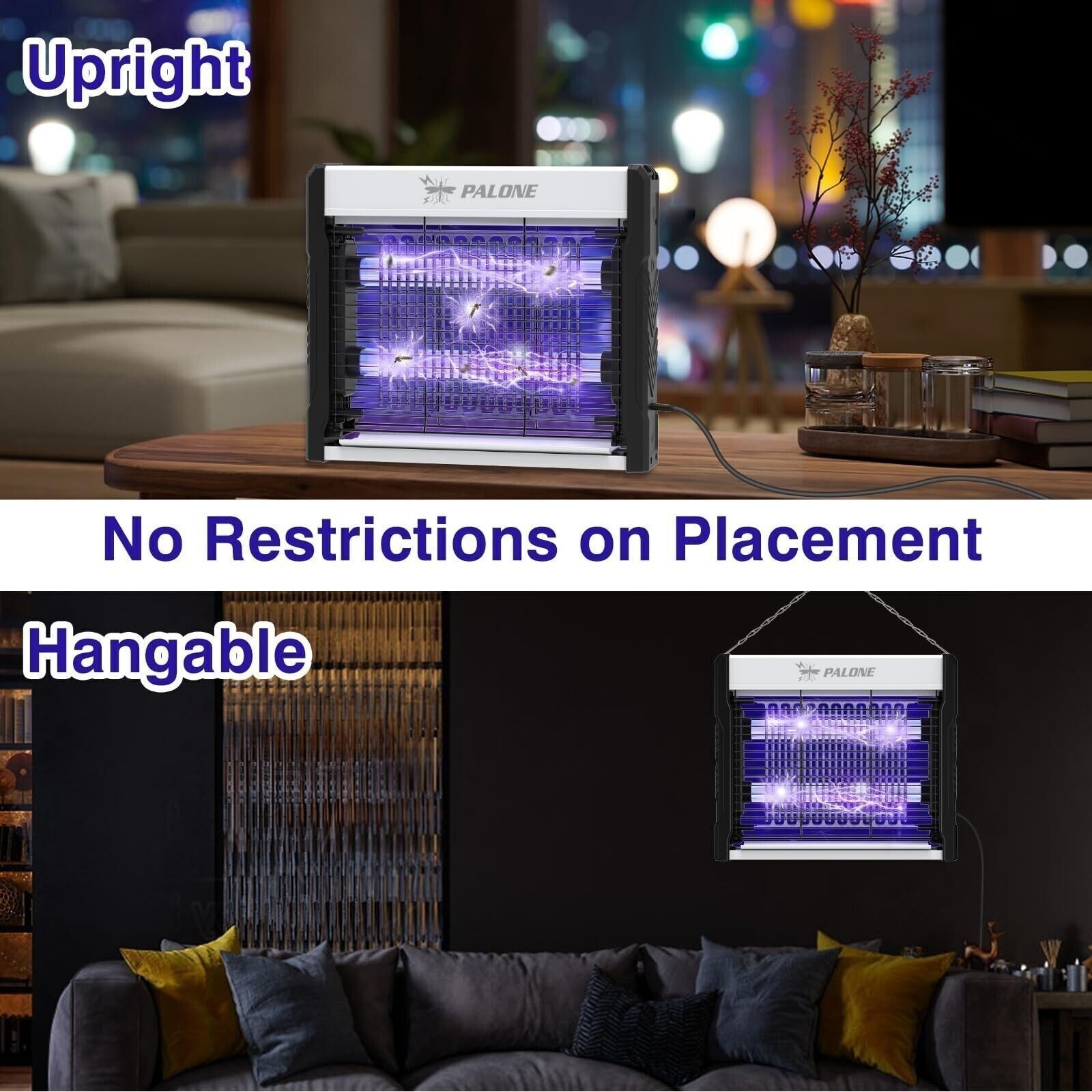 2 PACK Mosquito Zapper Indoor,Electric UV Insect Killer for Kitchen,Home,Yard,w