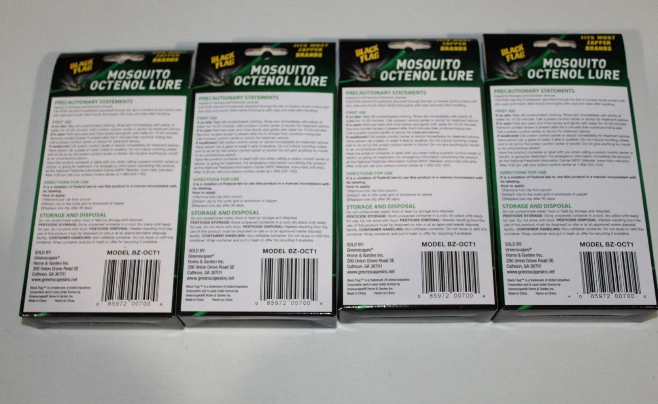 🔥(4-PACK) Black Flag Mosquito Octenol Lures BZ-OCT1 Fits Most Zapper Brands NEW