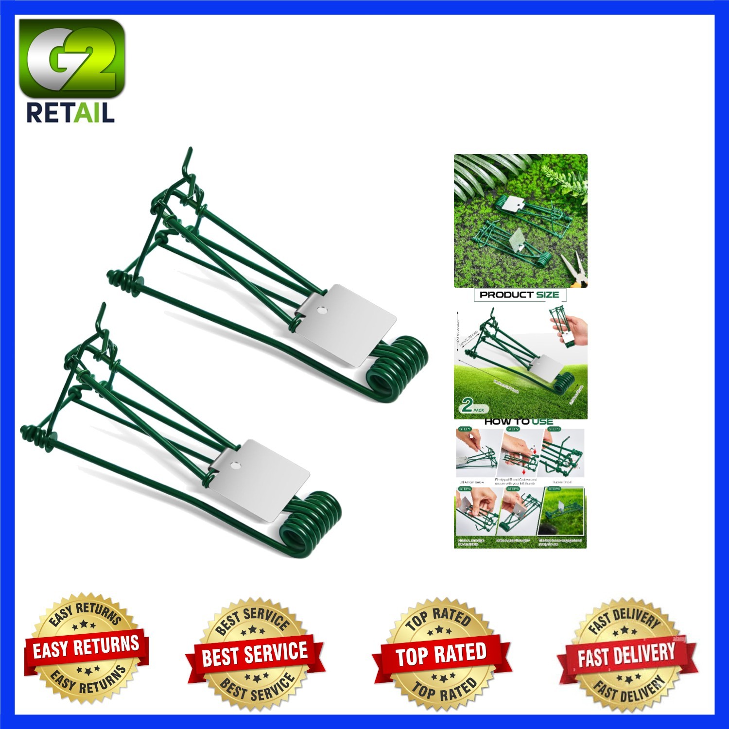 2 Pcs Stainless Steel Gopher Trap – Secure, Child-Safe Outdoor Pest Control